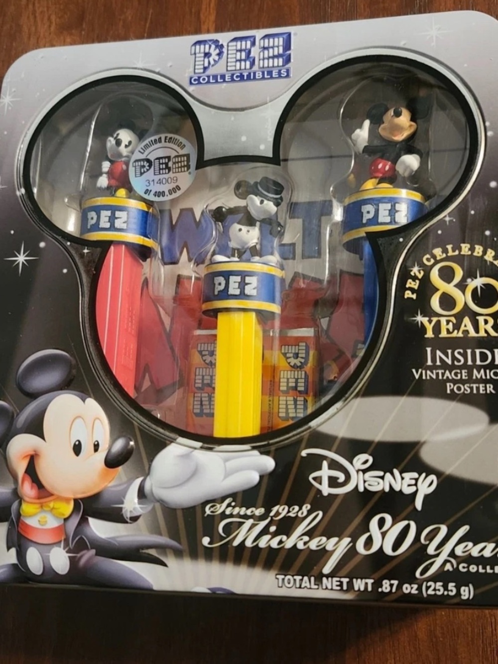 NEW- collectors edition Disney Mickey Mouse Pez & Rare Poster new sealed